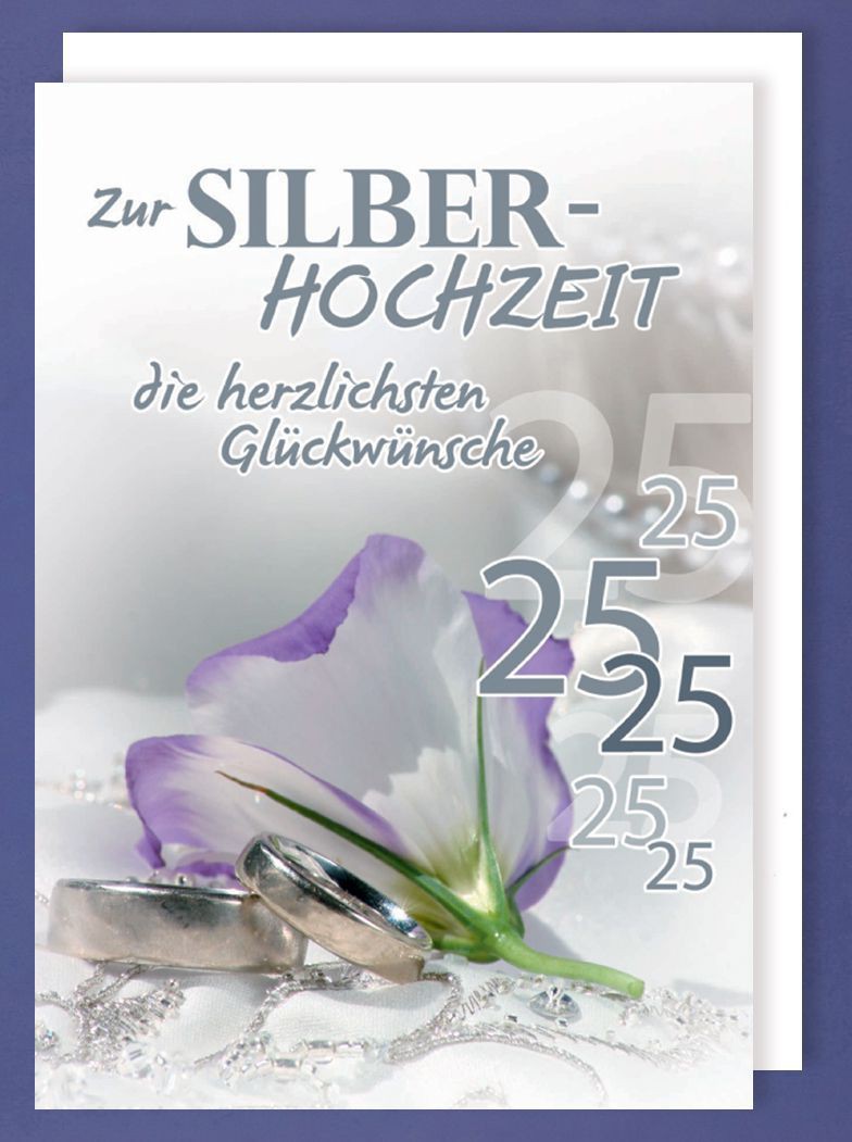 Riesen Grußkarte Silberhochzeit 25 AvanStyle Maxi Glückwünsche A4